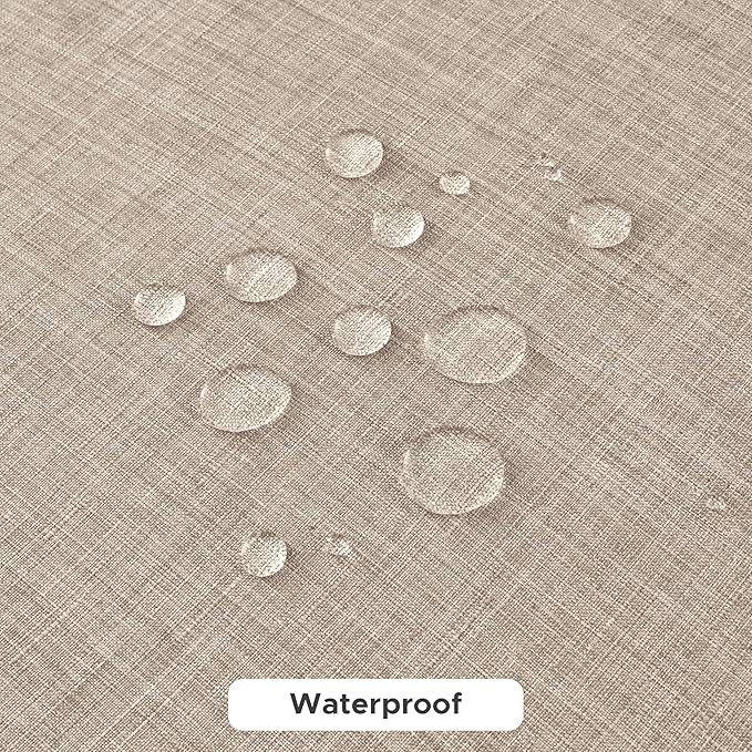 Fitable Faux Linen Tablecloths for Rectangle Tables: Water & Stain Resistant Farmhouse Table Cloth, Washable Burlap Textured Table Covers for Kitchen Dining Party(2 Pack, 60x120 Inch, Nature)