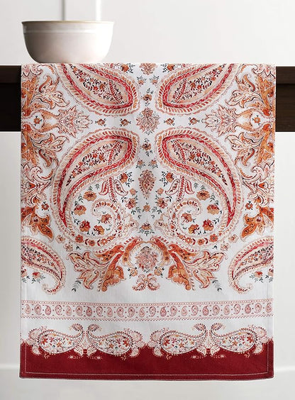 Maison d' Hermine Table Runner 100% Cotton Double Layer Table Runners 108 inches Long for Thanksgiving Christmas Decorations Home Kitchen Dining Party Wedding (Orient, 14.5" x 108")