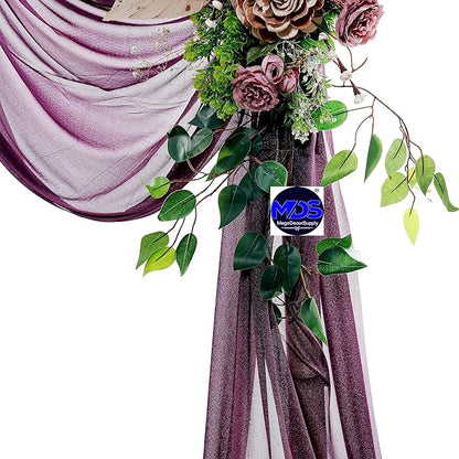 MDS Halloween Chiffon Draping Fabric - 1 Panel, 30" Wide x 30ft Long - Sheer Spooky Arbor & Canopy Drapery for Haunted House Backdrops, Party Ceilings, DIY Costumes & Themed Events - Eggplant