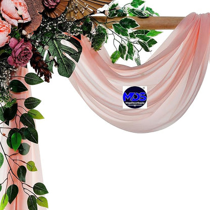 MDS Halloween Chiffon Draping Fabric - 1 Panel, 30" Wide x 75ft Long - Sheer Spooky Arbor & Canopy Drapery for Haunted House Backdrops, Party Ceilings, DIY Costumes & Themed Events - Dusty Rose