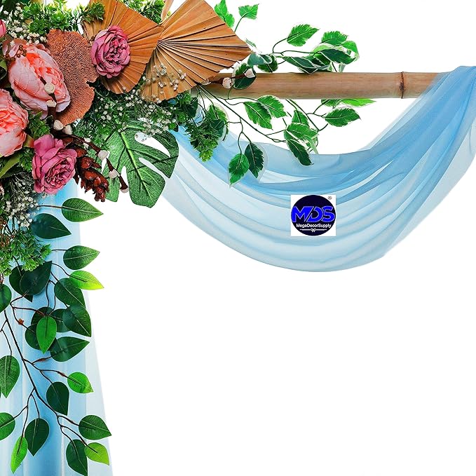 MDS Halloween Chiffon Draping Fabric - 1 Panel, 30" Wide x 100ft Long - Sheer Spooky Arbor & Canopy Drapery for Haunted House Backdrops, Party Ceilings, DIY Costumes & Themed Events - Turquoise