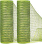 Ribbli 2 Rolls Moss Green Mesh Ribbon,10 inch x 30 feet(10Yard) Each Roll,Metallic Moss Green with Gold Foil,Christmas Ribbon for Wreath Swags and Decorating