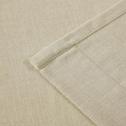 Vision Home Sand Pinch Pleated Semi Sheer Curtains Textured Linen Blended Light Filtering Window Curtains 90 inch for Living Room Bedroom Patio Pinch Pleat Drapes with Hooks 1 Panel 84" Wx90 L