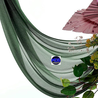 MDS Halloween Chiffon Draping Fabric - 2 Panel, 30" Wide x 40ft Long - Sheer Spooky Arbor & Canopy Drapery for Haunted House Backdrops, Party Ceilings, DIY Costumes & Themed Events - Hunter Green