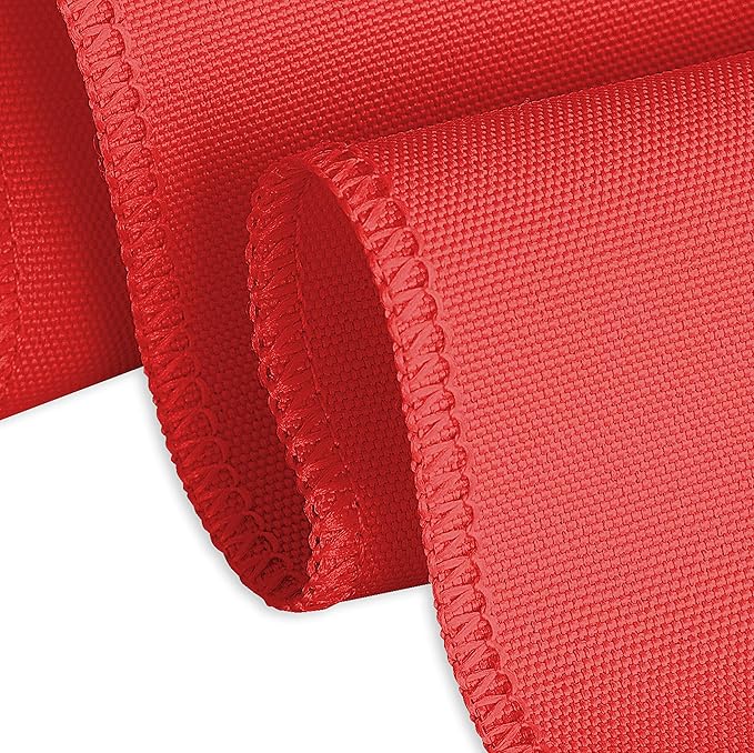 LTC LINENS 5 Pack 108 Inch Round Tablecloths Red - Bulk for 48 Inch Round Table Floor Length - Wrinkle Resistant Polyester Fabric Cloth for Wedding