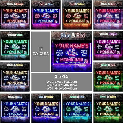 ADVPRO Personalized Your Name Custom Home Bar Beer Established Year Dual Color LED Neon Sign Blue & Yellow 12 x 8.5 Inches st6s32-p1-tm-by