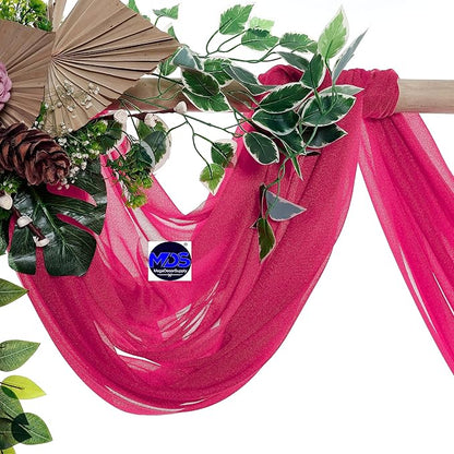MDS Halloween Chiffon Draping Fabric - 2 Panel, 30" Wide x 50ft Long - Sheer Spooky Arbor & Canopy Drapery for Haunted House Backdrops, Party Ceilings, DIY Costumes & Themed Events - Hot Pink