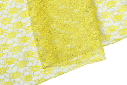 MDS Pack of 12 Wedding 12 x 108 inches Satin Table Runner for Wedding, Decorations for Birthday Parties, Banquets, Graduations, Engagements, Runners fit Rectangle, Round Table- Yellow