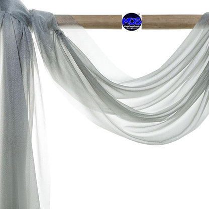 MDS Halloween Chiffon Draping Fabric - 1 Panel, 30" Wide x 30ft Long - Sheer Spooky Arbor & Canopy Drapery for Haunted House Backdrops, Party Ceilings, DIY Costumes & Themed Events - Gray
