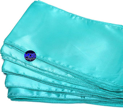 MDS Pack of 125 PCS Satin Chair Sashes Charmeuse Sateen Dining Chair Bows Ribbon Ties Back Sash for Wedding Party Birthday Home Hotel Restaurant Banquet Decoration (7 x 108 Inch, Sea Green)