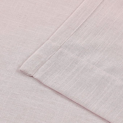 Vision Home Light Pink Pinch Pleated Semi Sheer Curtains Textured Linen Blended Light Filtering Window Curtains 112 inch for Living Room Bedroom Patio Pinch Pleat Drapes with Hooks 1 Panel 60"Wx112"L