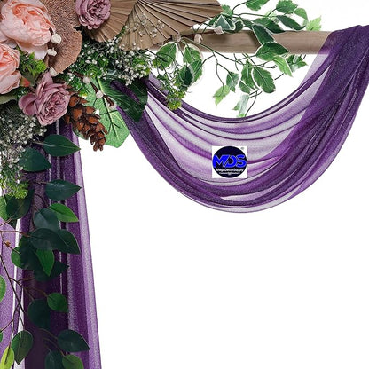 MDS Halloween Chiffon Draping Fabric - 1 Panel, 30" Wide x 40ft Long - Sheer Spooky Arbor & Canopy Drapery for Haunted House Backdrops, Party Ceilings, DIY Costumes & Themed Events - Cadbury Purple