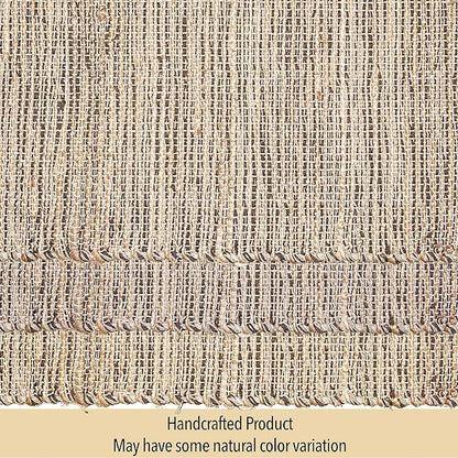 Chardin home Natural Jute Table Runner 13x36 Inch – Vintage Boho Rustic Table Decor – Handwoven Table Runner in Natural Jute and Brown – Farmhouse Dining or Console Table Accent
