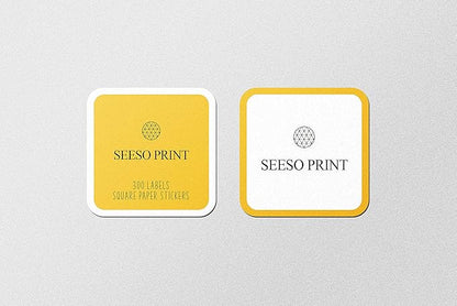 300 pcs Premium Custom Stickers Uncoated Paper 2 inch Square - Personalized Stickers for Businesses with Logo and Name