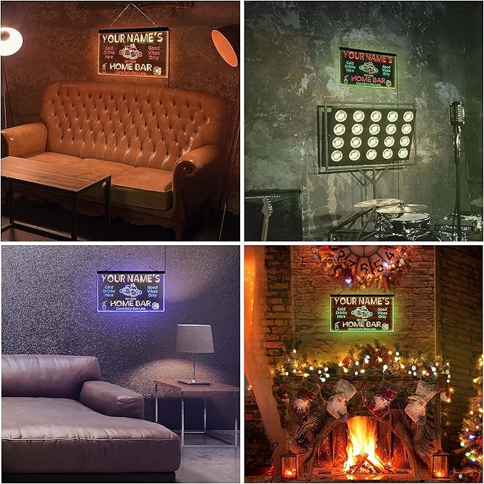 ADVPRO Personalized Your Name Custom Home Bar Beer Established Year Dual Color LED Neon Sign White & Orange 16 x 12 Inches st6s43-p1-tm-wo