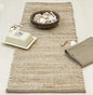 Chardin home Natural Jute Table Runner 13x36 Inch – Vintage Boho Rustic Table Decor – Handwoven Table Runner in Natural Jute and Ivory – Farmhouse Dining or Console Table Accent