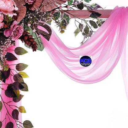 MDS Halloween Chiffon Draping Fabric - 2 Panel, 30" Wide x 20ft Long - Sheer Spooky Arbor & Canopy Drapery for Haunted House Backdrops, Party Ceilings, DIY Costumes & Themed Events - Bubblegum Pink