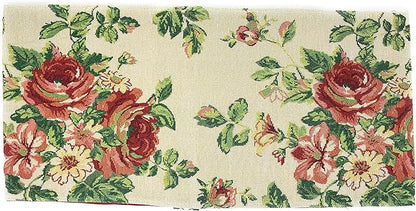 Tache Sweet Roses Spring Summer Traditional Country Vintage White Red Floral Decorative Woven Tapestry Dresser Kitchen Coffee Table Runners, 13x54