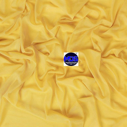 MDS Halloween Chiffon Draping Fabric - 2 Panel, 30" Wide x 30ft Long - Sheer Spooky Arbor & Canopy Drapery for Haunted House Backdrops, Party Ceilings, DIY Costumes & Themed Events - Gold