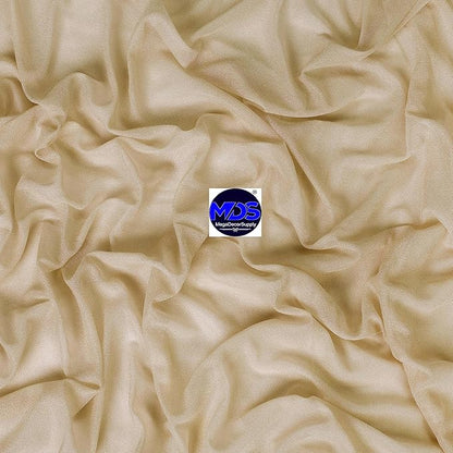 MDS Halloween Chiffon Draping Fabric - 2 Panel, 30" Wide x 100ft Long - Sheer Spooky Arbor & Canopy Drapery for Haunted House Backdrops, Party Ceilings, DIY Costumes & Themed Events - Champagne Gold