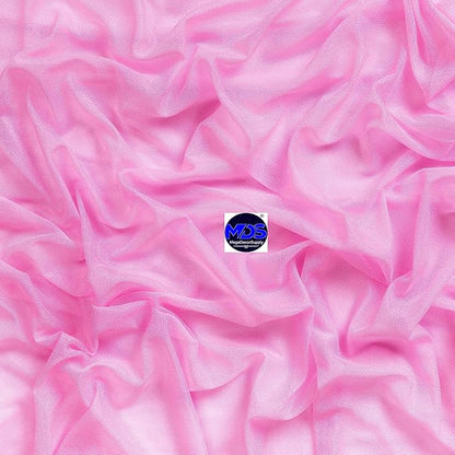 MDS Halloween Chiffon Draping Fabric - 2 Panel, 30" Wide x 30ft Long - Sheer Spooky Arbor & Canopy Drapery for Haunted House Backdrops, Party Ceilings, DIY Costumes & Themed Events - Bubblegum Pink